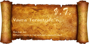 Vavra Terestyén névjegykártya